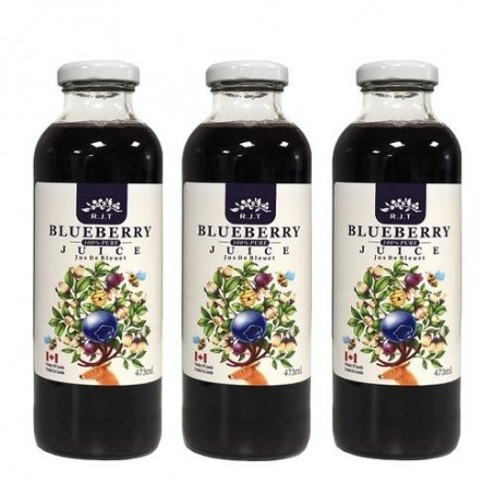 R.J.T 100% natural blueberry juice without added sugar artificial flavor and coloring/ Bottle